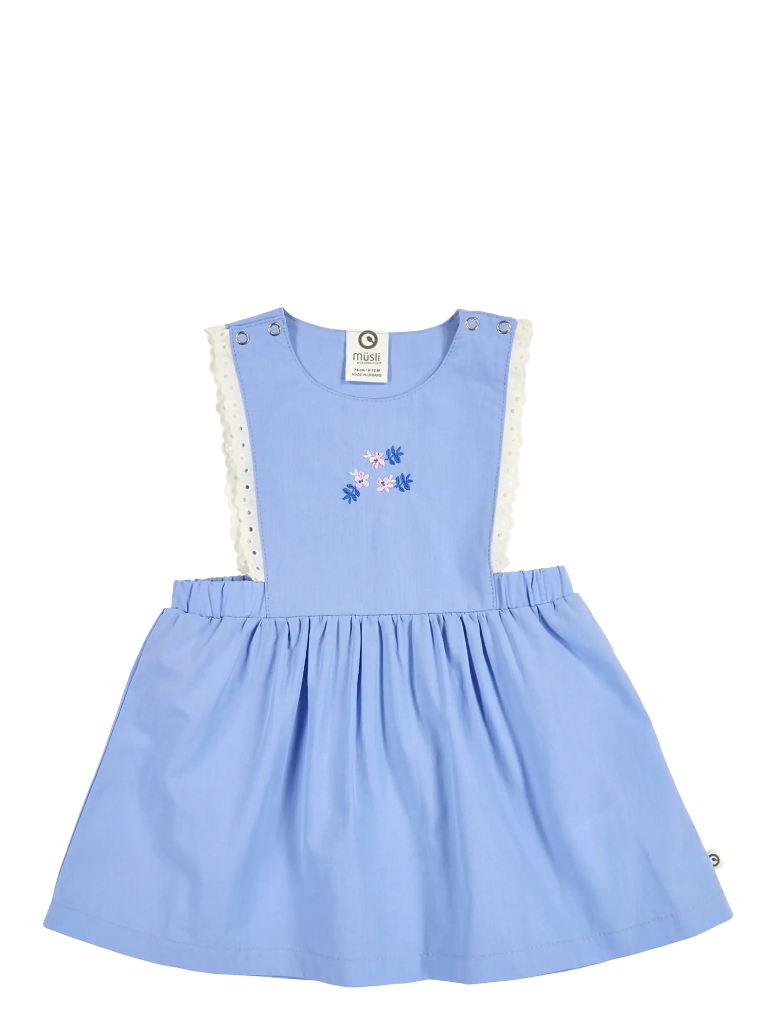 Müsli by Green Cotton Spring pinafore dress baby - Uued stiilid laos! - SHELL BLUE / blue