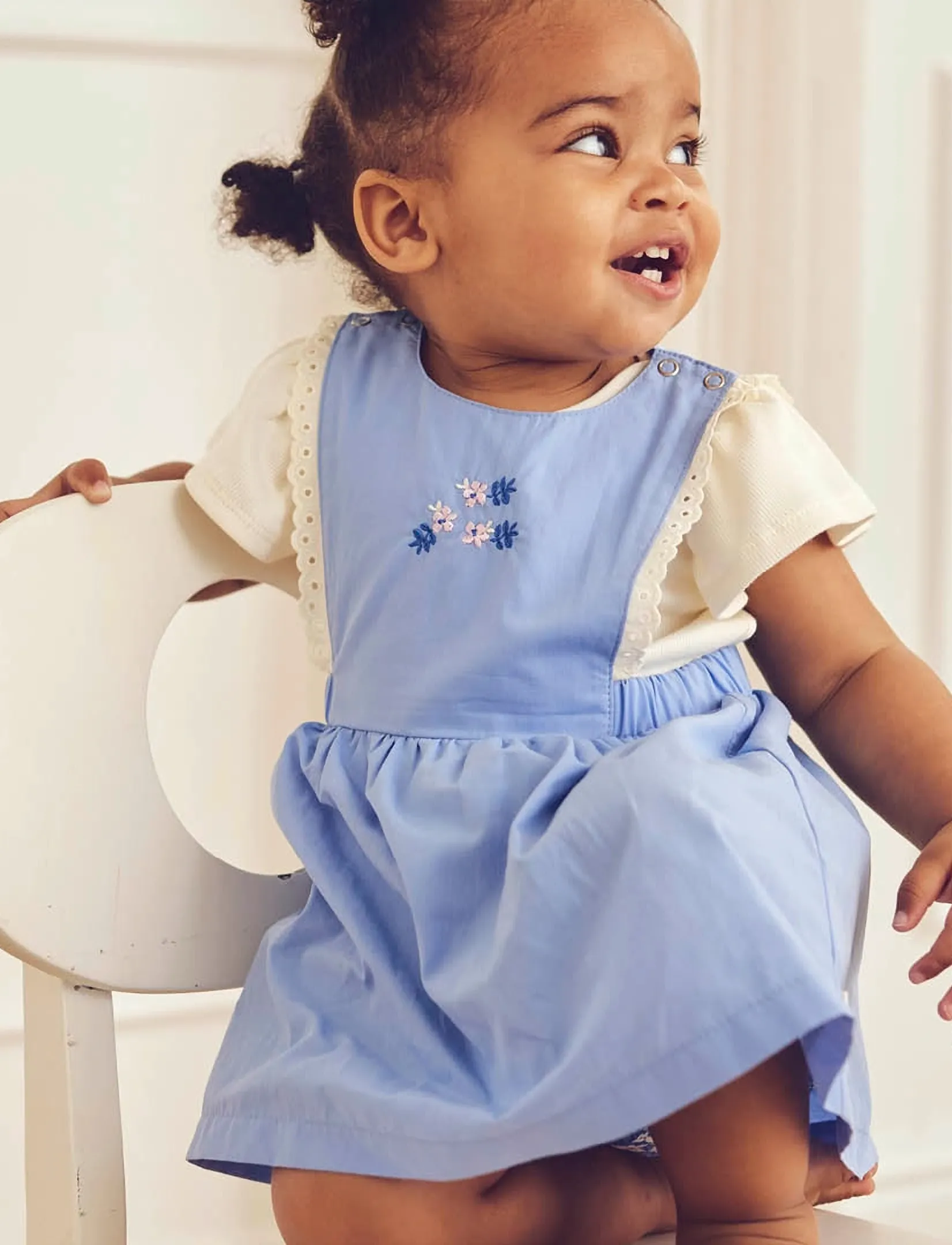 Müsli by Green Cotton Spring Pinafore Dress Baby, 68, Dresses, Blau - Dungaree Dress, Kinder
