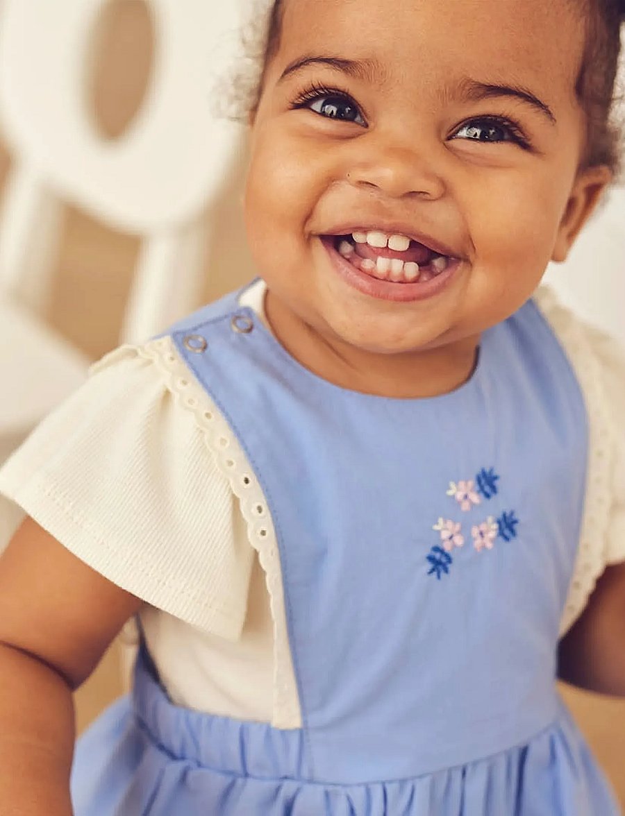 Müsli by Green Cotton - Spring pinafore dress baby - overallkjoler - shell blue - 4