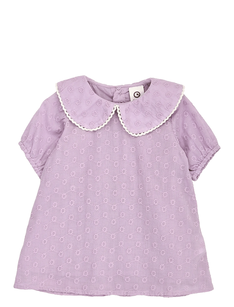 Müsli by Green Cotton - Daisy collar s/s dress baby - kurzärmelige babykleider - dream - 0