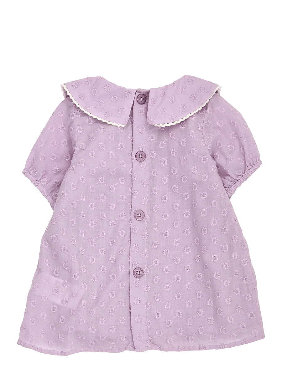 Müsli by Green Cotton - Daisy collar s/s dress baby - robes pour bébés à manches courtes - dream - 1