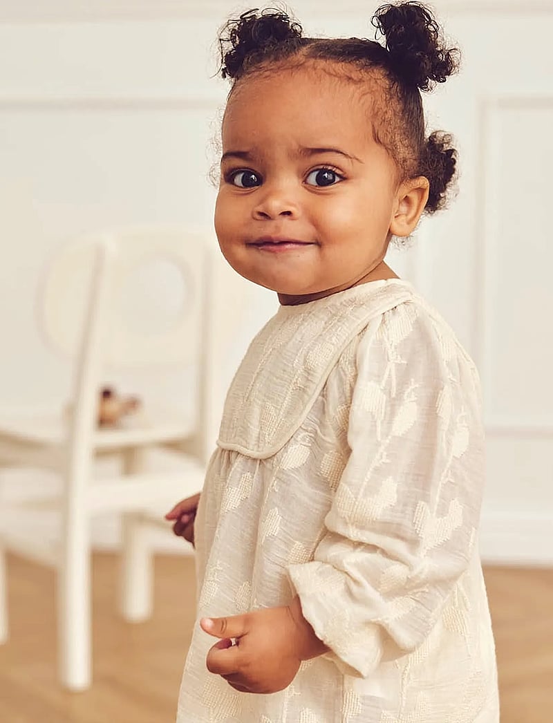 Müsli by Green Cotton - Poetry puff s/s dress baby - kortærmede babykjoler - natural - 3