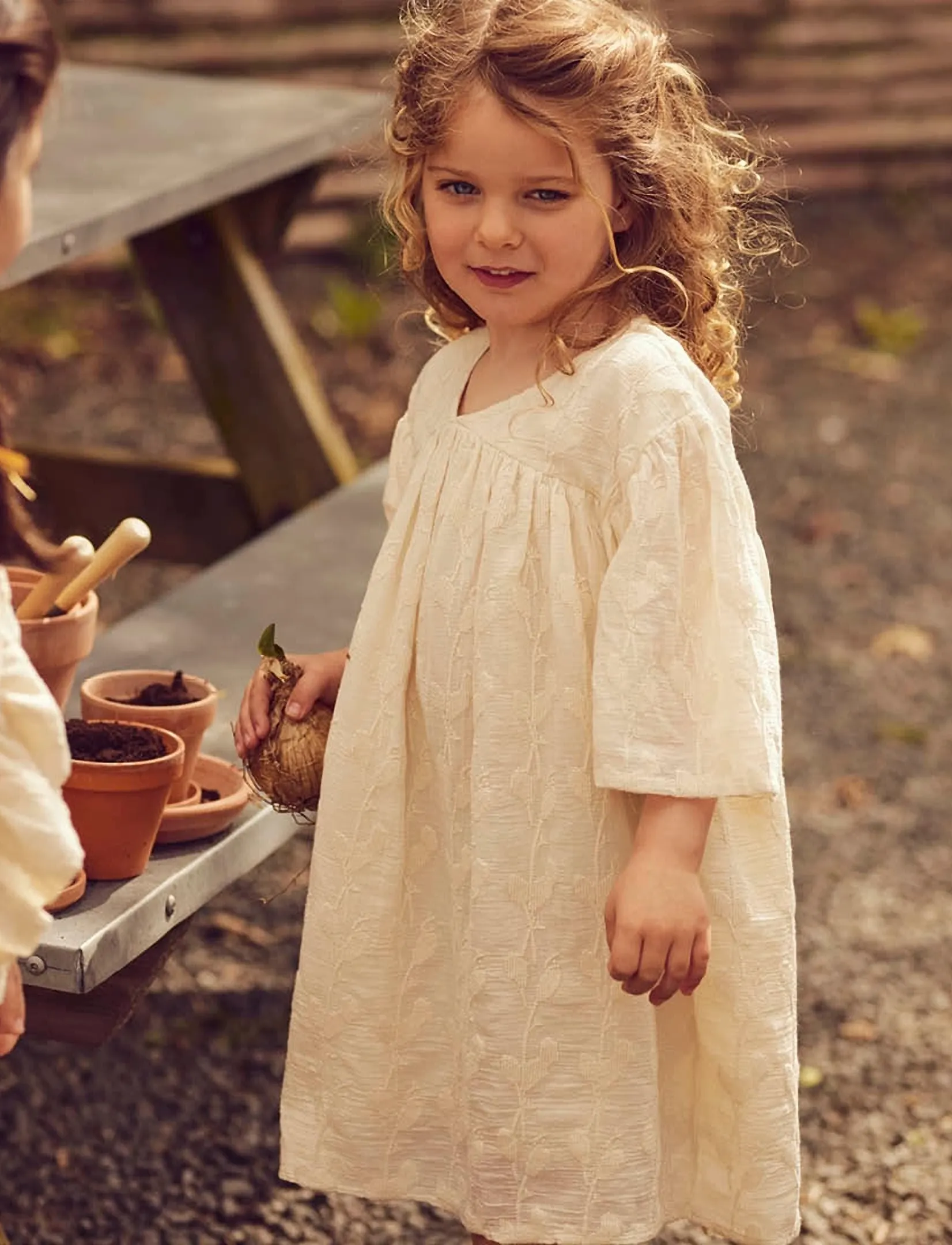 Müsli by Green Cotton Poetry S/S Dress, 122, Casual Dresses, Creme - Short-sleeved Kinder