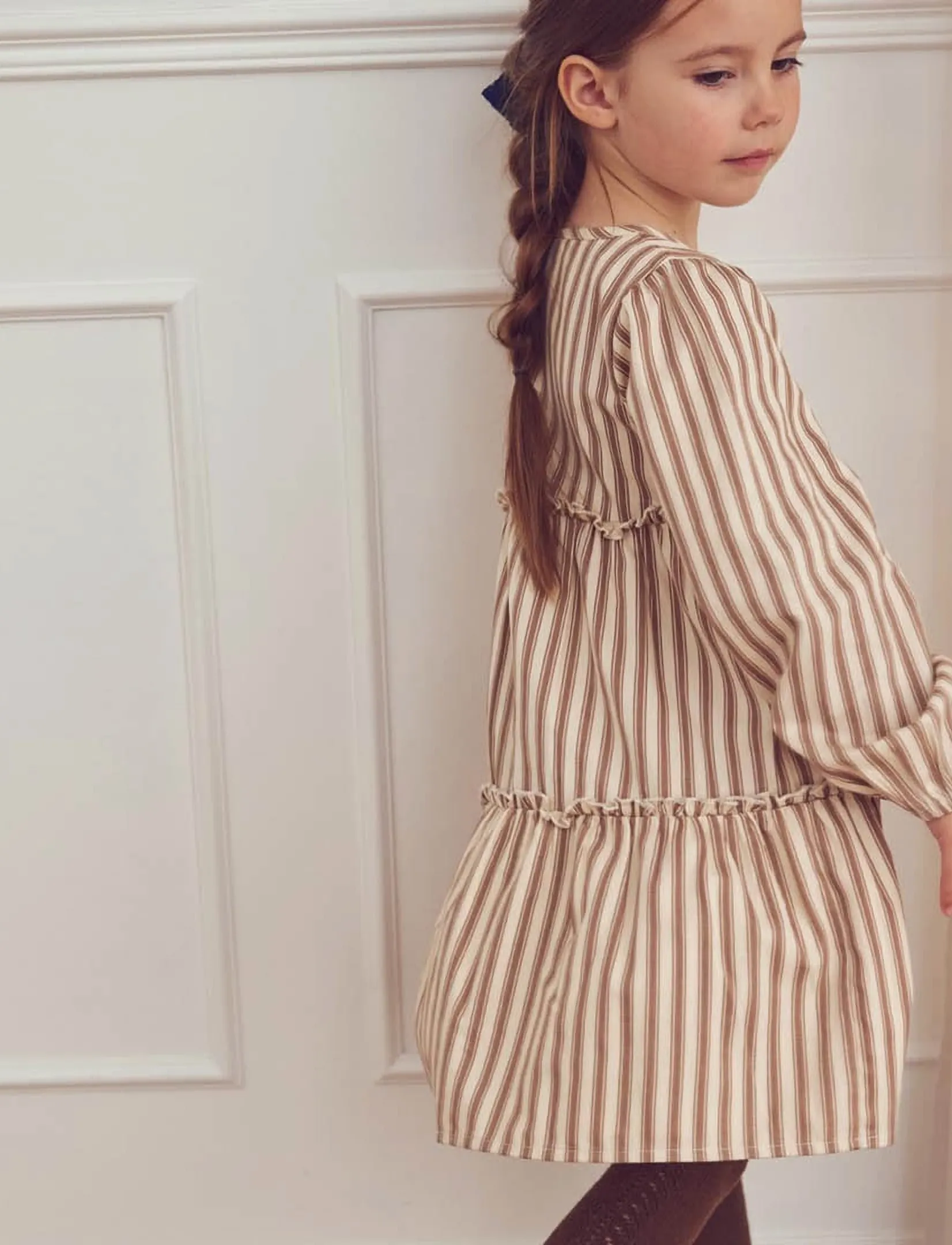 Woven Stripe Layer L/S Dress 3