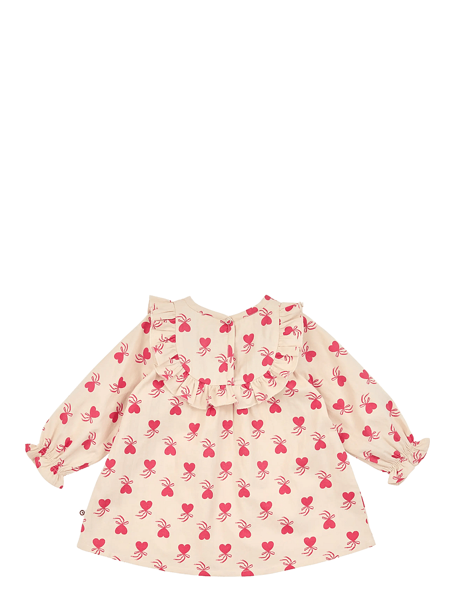 Müsli - Love letter l/s dress baby - långärmade babyklänningar - oak/ rouge red - 2