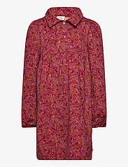 Müsli by Green Cotton - Petit blossom collar l/s dress - pitkähihaiset - fig/boysenberry/berry red - 0