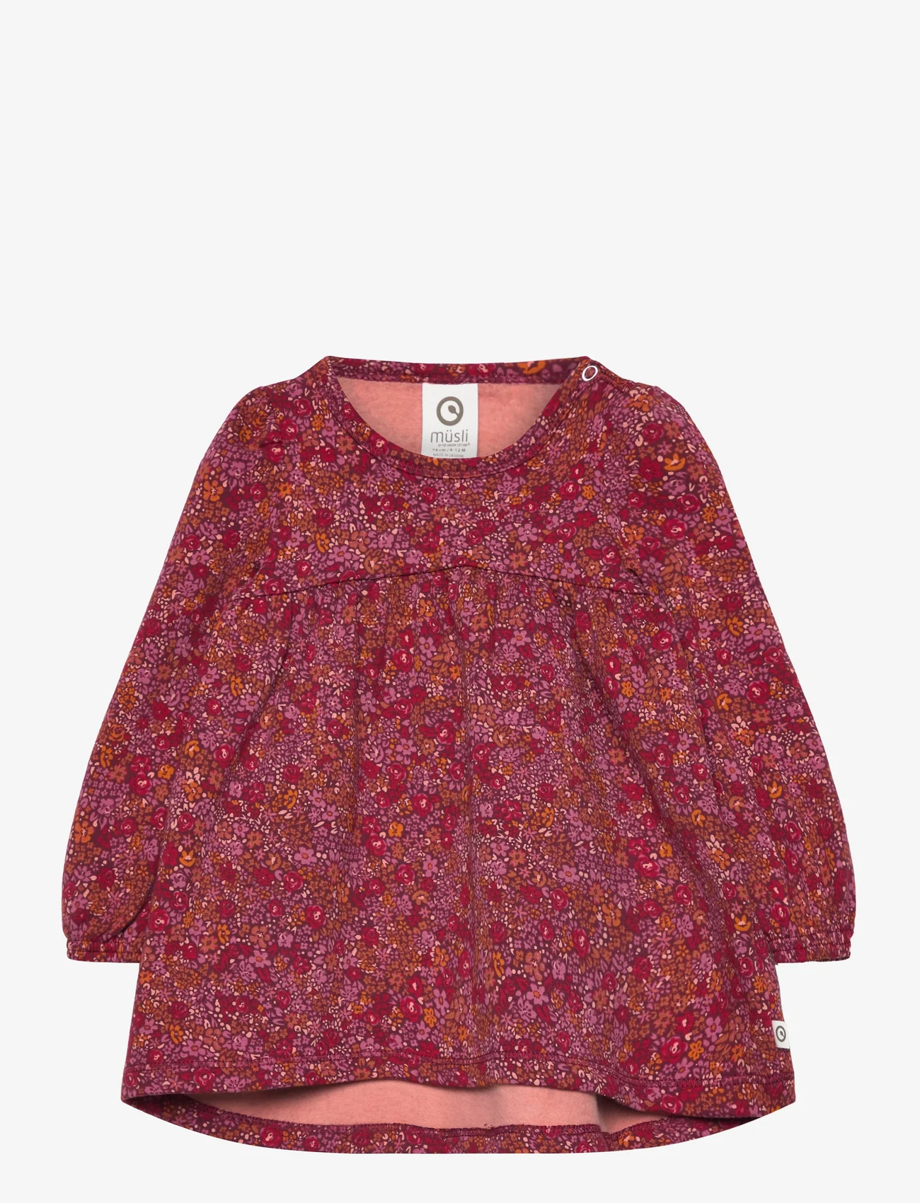 Müsli by Green Cotton - Petit blossom l/s dress baby - pitkähihaiset - fig/boysenberry/berry red - 0