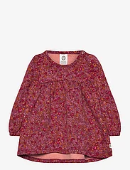 Müsli by Green Cotton - Petit blossom l/s dress baby - long-sleeved casual dresses - fig/boysenberry/berry red - 0