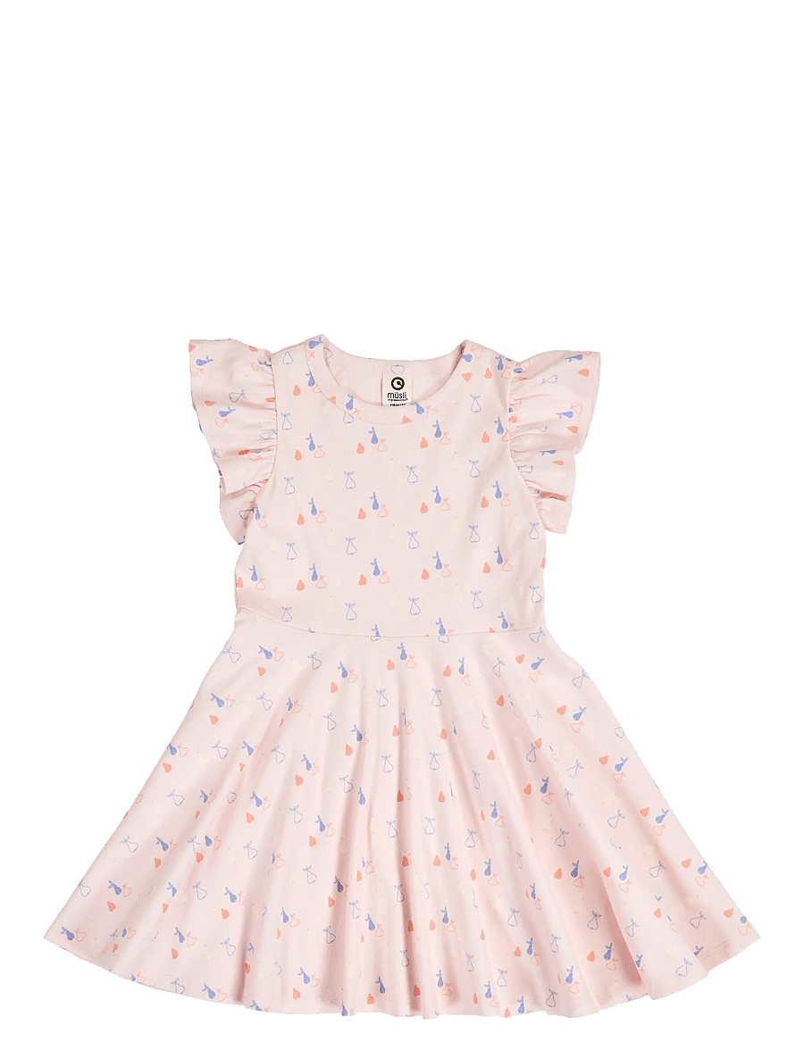 Müsli by Green Cotton - Picnic frill s/s swing dress - robes décontractées à manches courtes - primrose/ shell blue/ tofu - 1