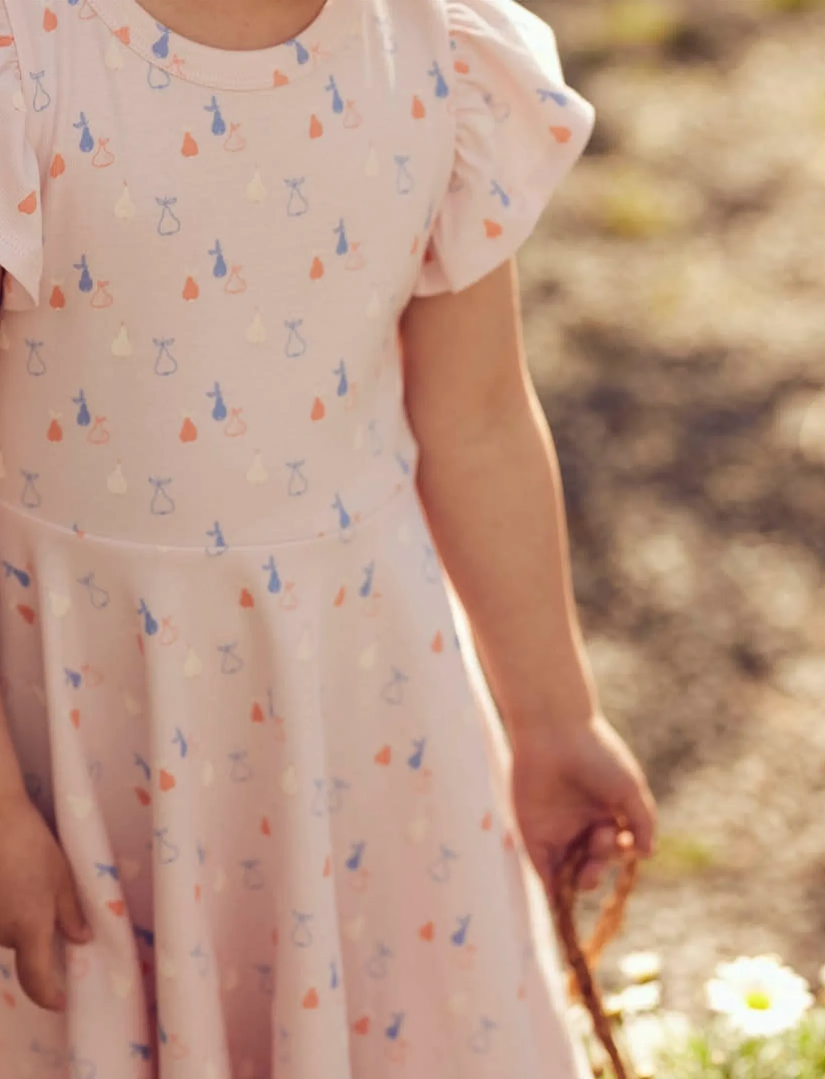 Müsli by Green Cotton Picnic Frill S/S Swing Dress, Børn, Flæseærmet Svingkjole, Pink, Str: 92