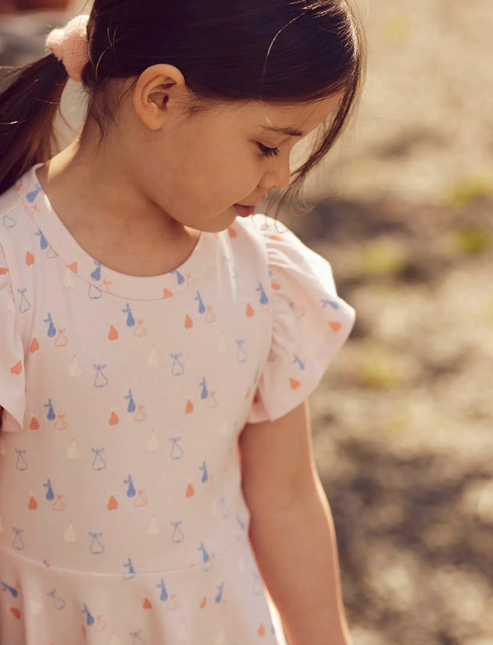 Müsli by Green Cotton - Picnic frill s/s swing dress - robes décontractées à manches courtes - primrose/ shell blue/ tofu - 3