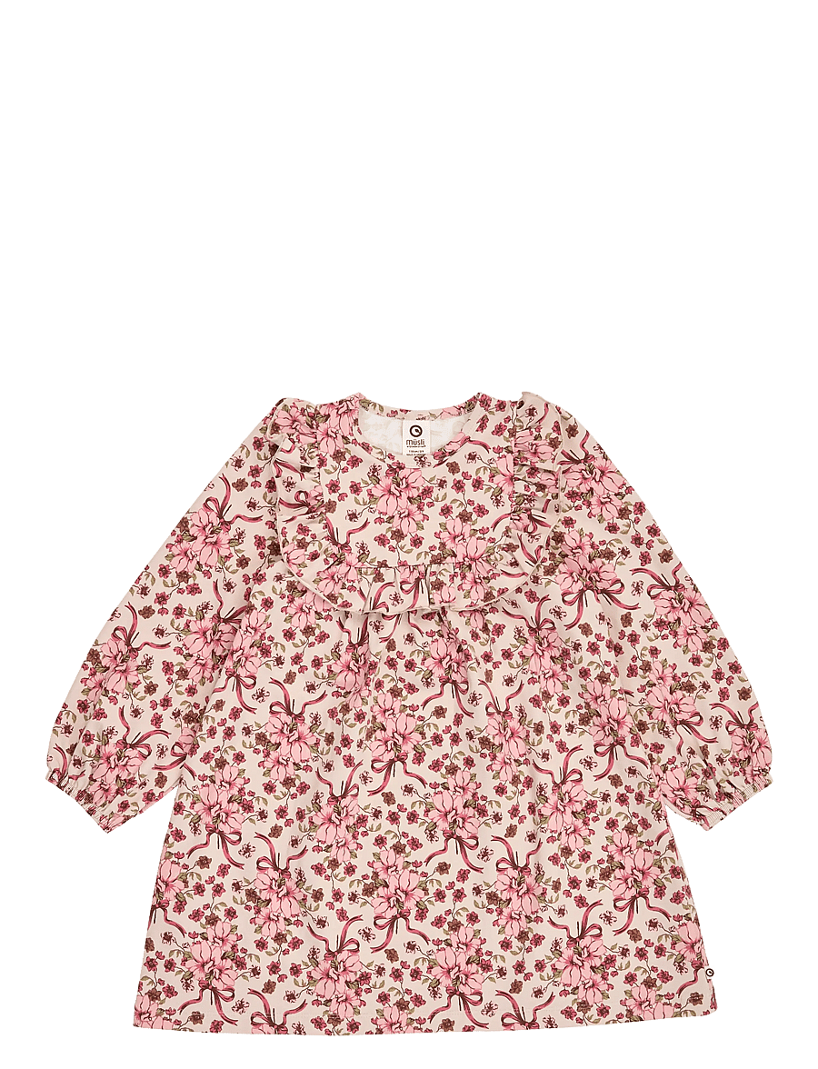 Müsli - Bouquet ruffle l/s dress - langärmelige freizeitkleider - oak/ blush/ baroque rose - 1