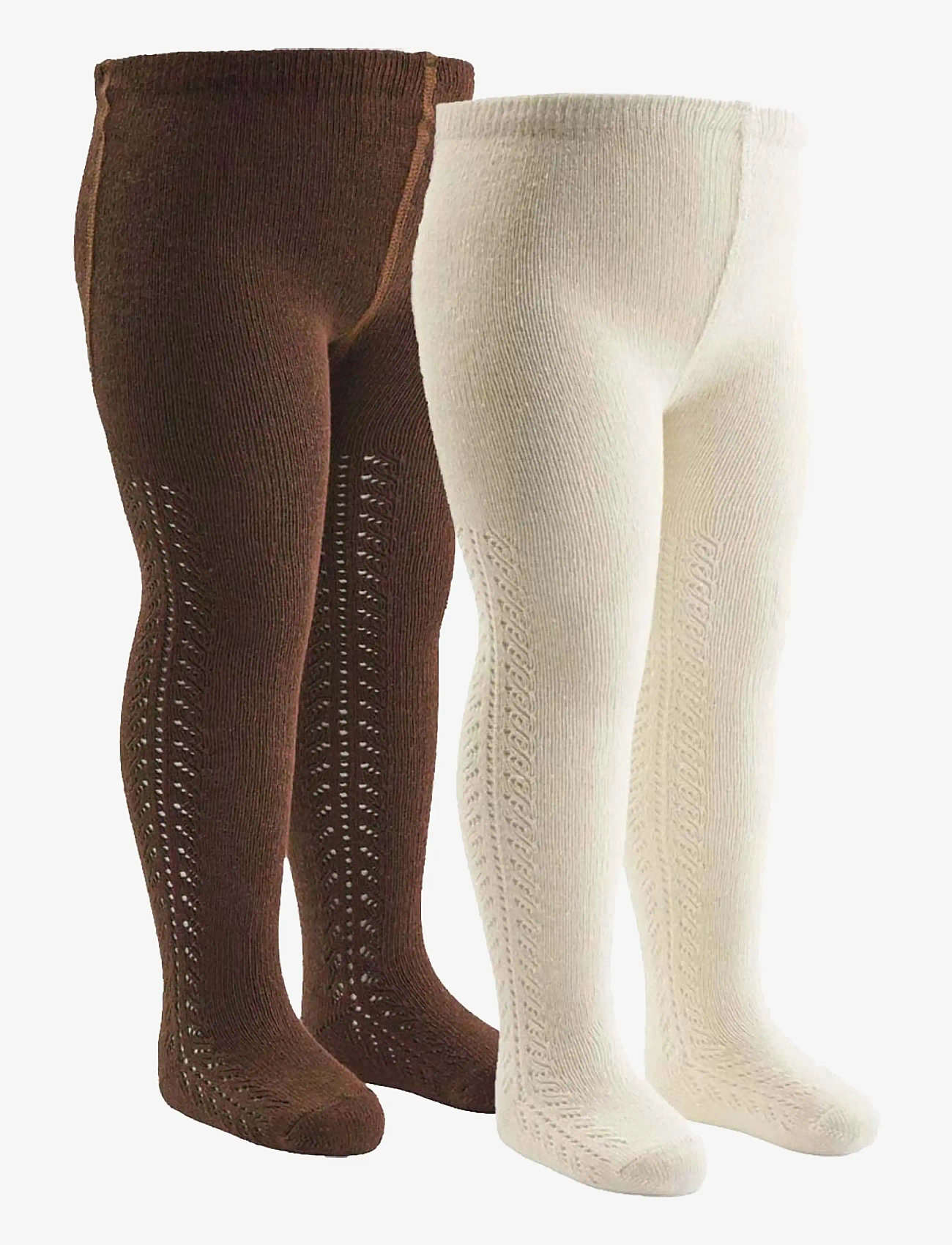 Müsli by Green Cotton - Lace stockings baby 2-pack - tights - bark/ balsam cream - 0