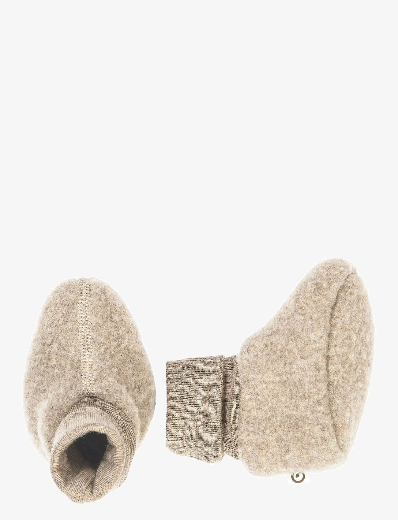 Müsli by Green Cotton - Woolly fleece booties - baby tossor - balsam melange - 0
