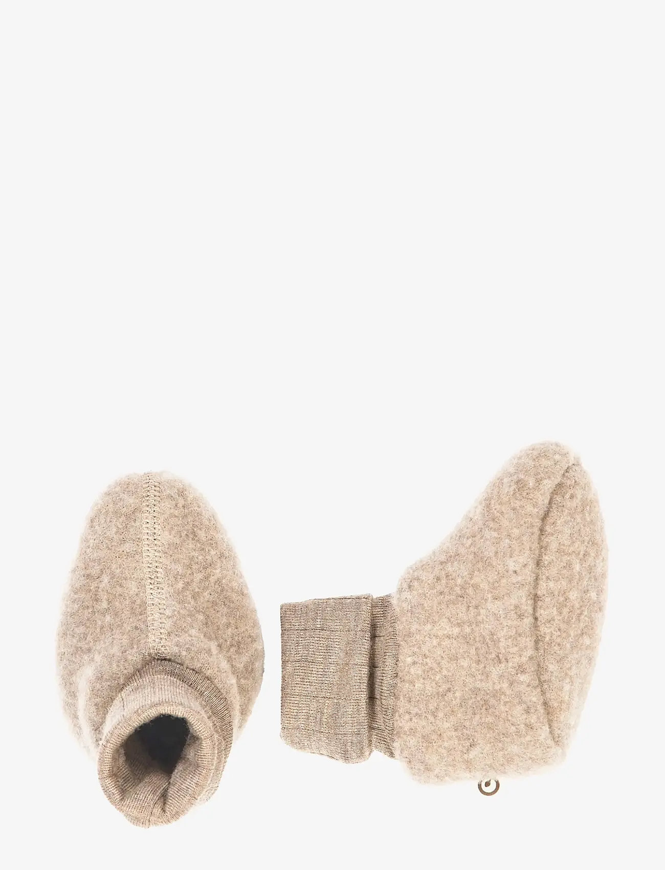 Müsli by Green Cotton - Woolly fleece booties - baby tossor - balsam melange - 1