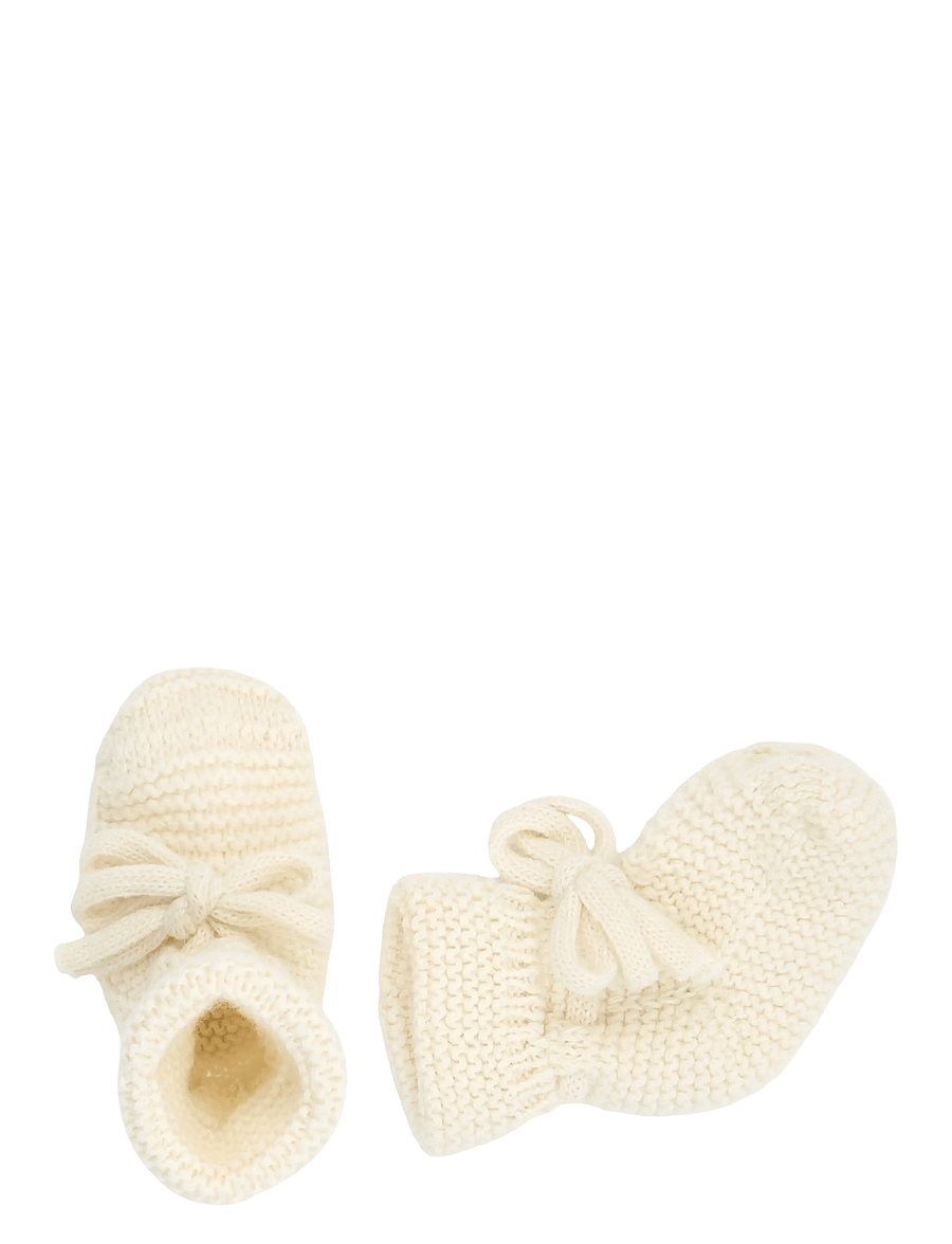 Müsli - Wool knit booties - oat 013040401 - 2