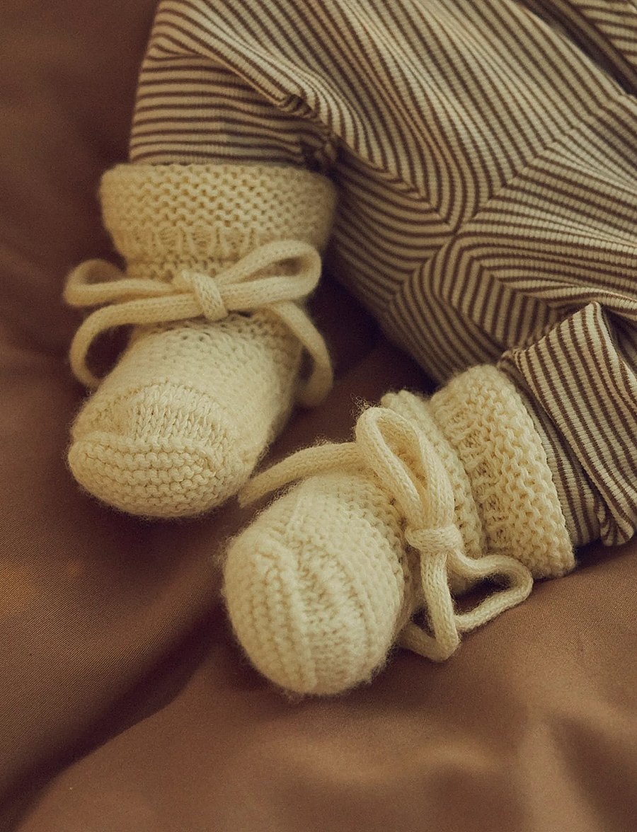 Müsli - Wool knit booties - oat 013040401 - 3