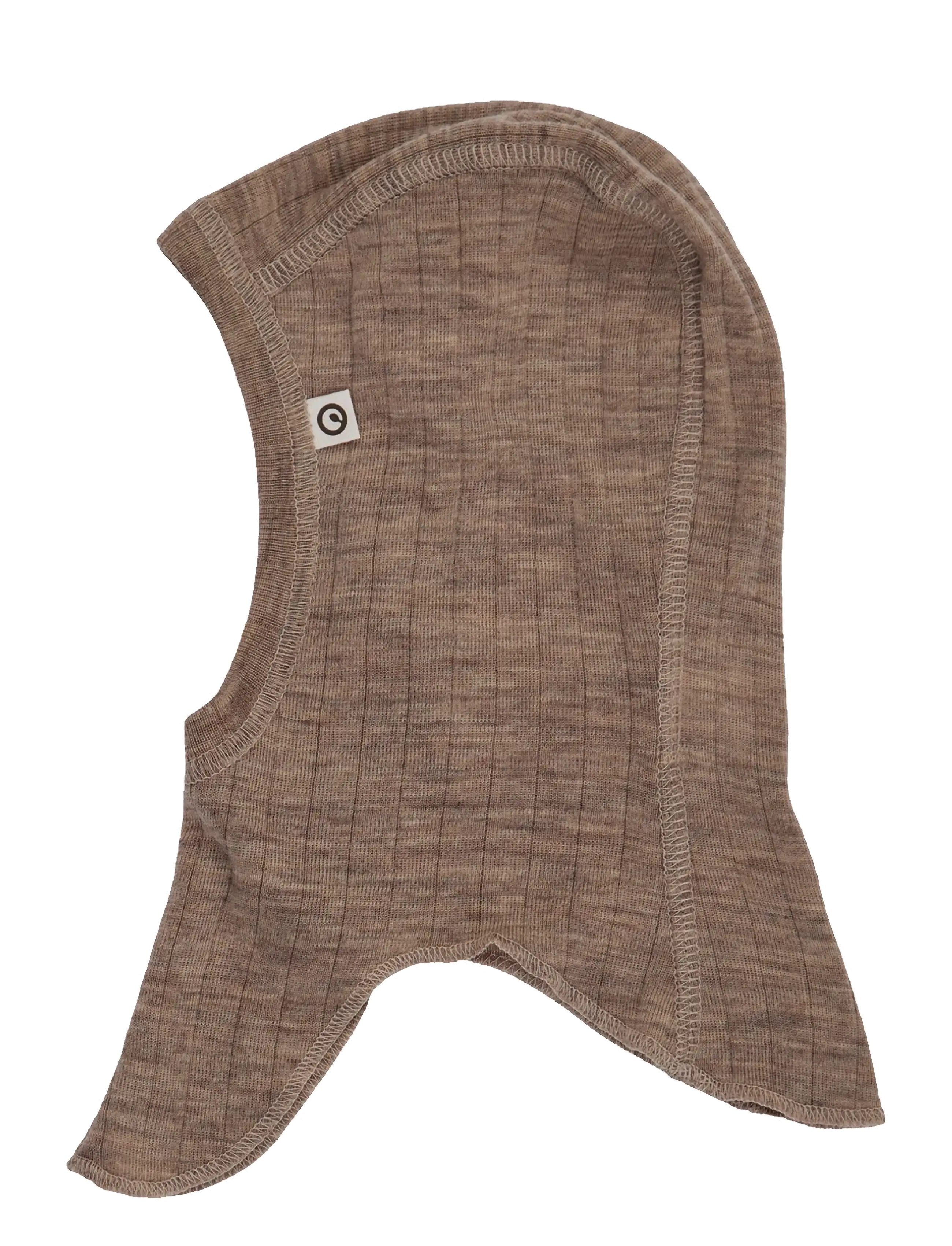 Müsli by Green Cotton Woolly rib balaclava - Nyheder - WALNUT MELANGE / brown