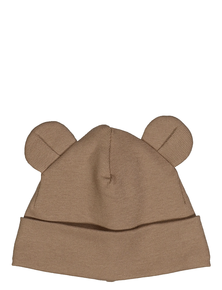 Müsli by Green Cotton - Rib bear beanie - chapeaux pour bébés - walnut - 1