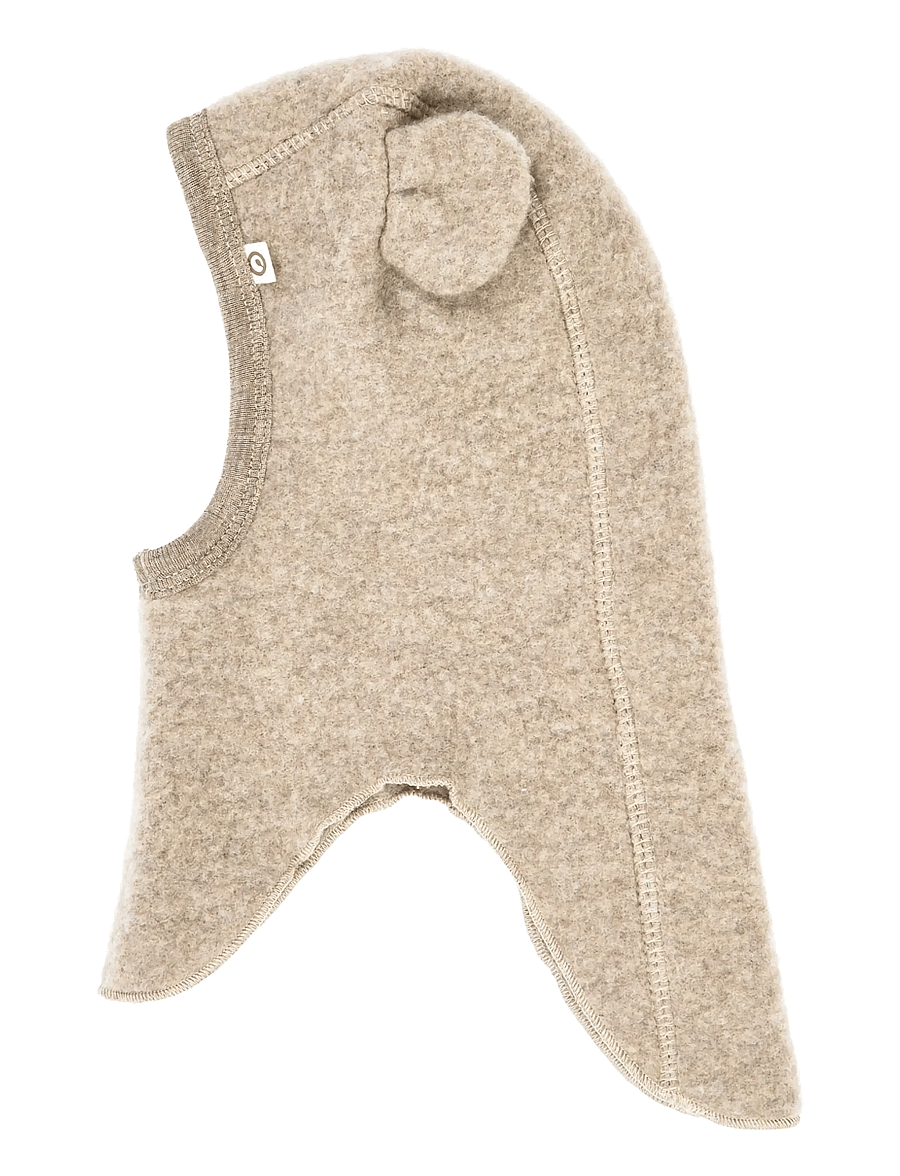 Müsli by Green Cotton - Woolly fleece bear balaclava - vinteraccessoarer - balsam melange - 1