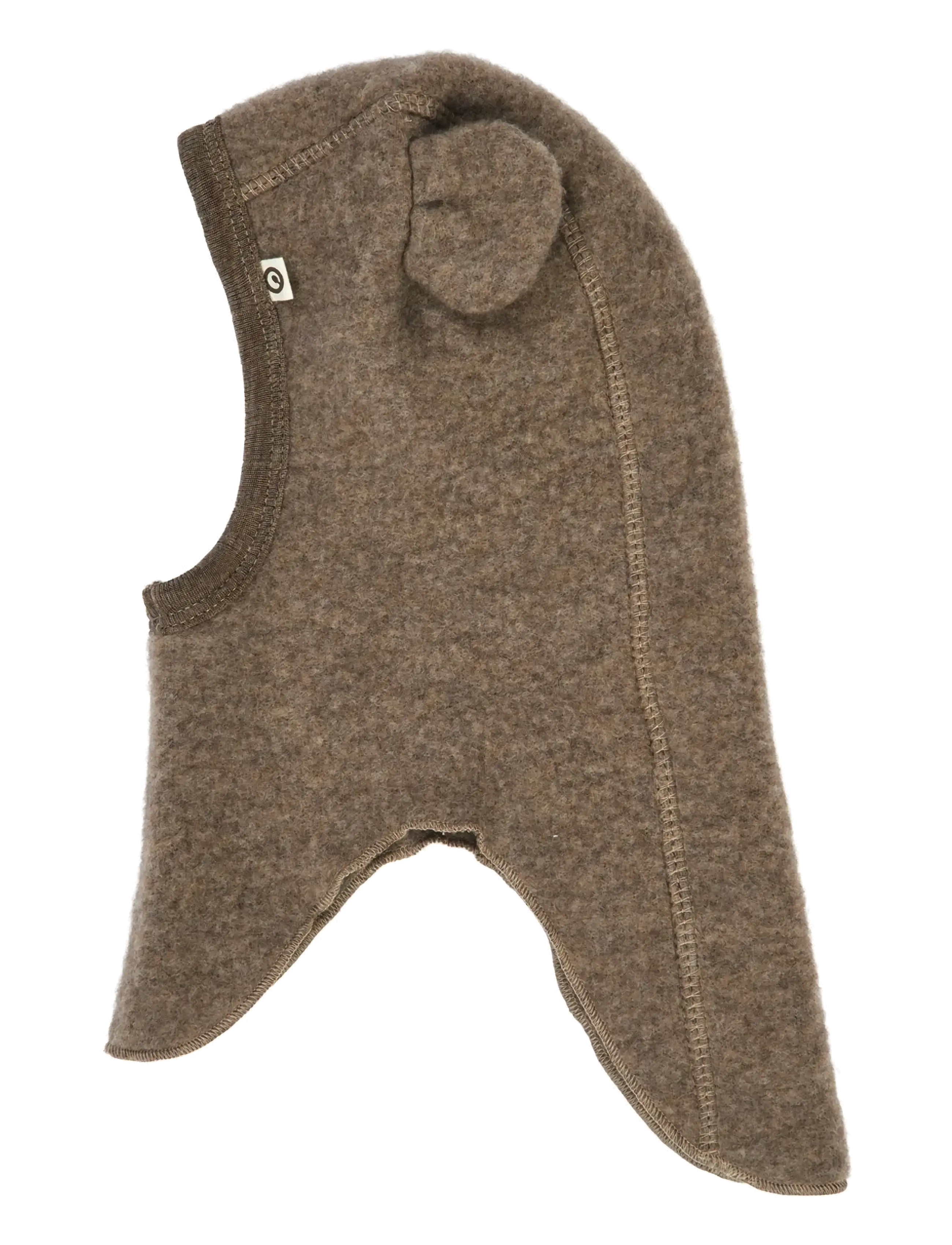 Müsli by Green Cotton Woolly fleece bear balaclava - Skrybėlės - WALNUT MELANGE / brown