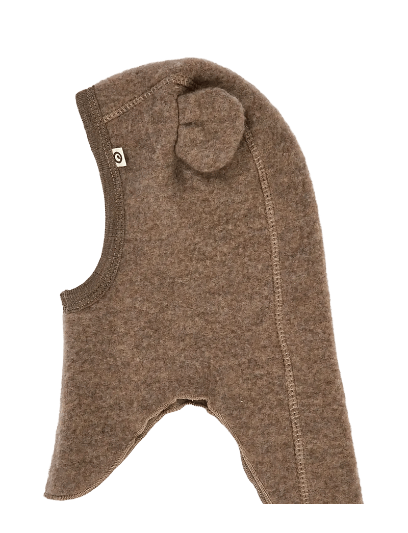 Müsli by Green Cotton - Woolly fleece bear balaclava - talveaksessuaarid - walnut melange - 2