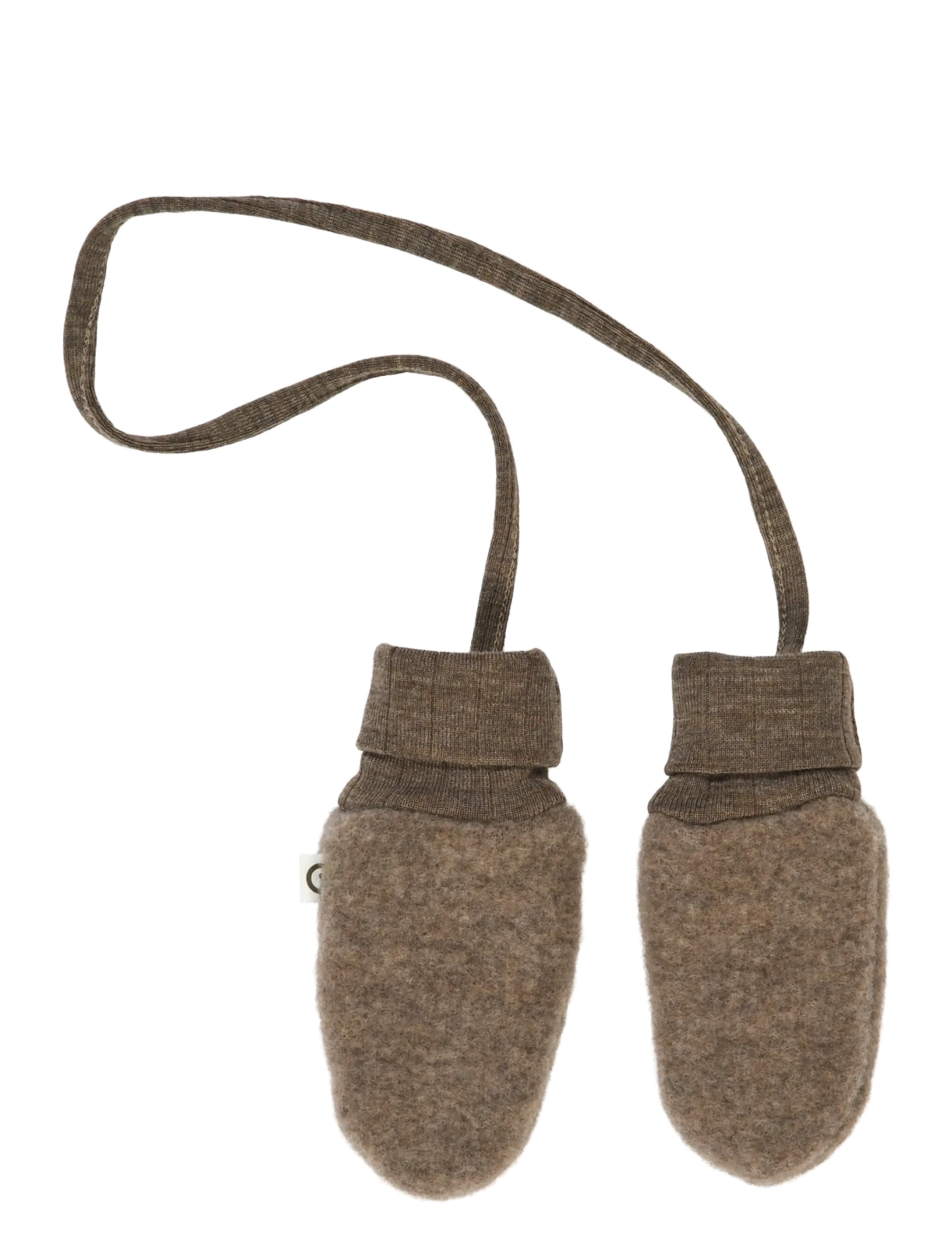 Müsli by Green Cotton Woolly fleece mittens - Müsli by Green Cotton - WALNUT MELANGE / brown