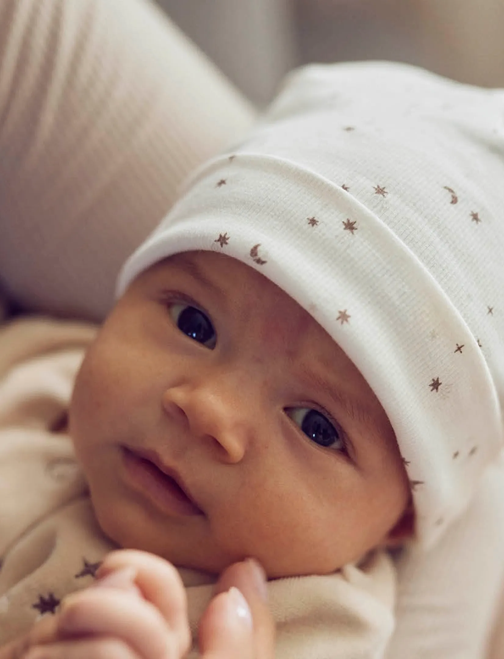 Müsli Sparkle Bear Beanie, 44/50, White, Huer > Babyhuer, Børn