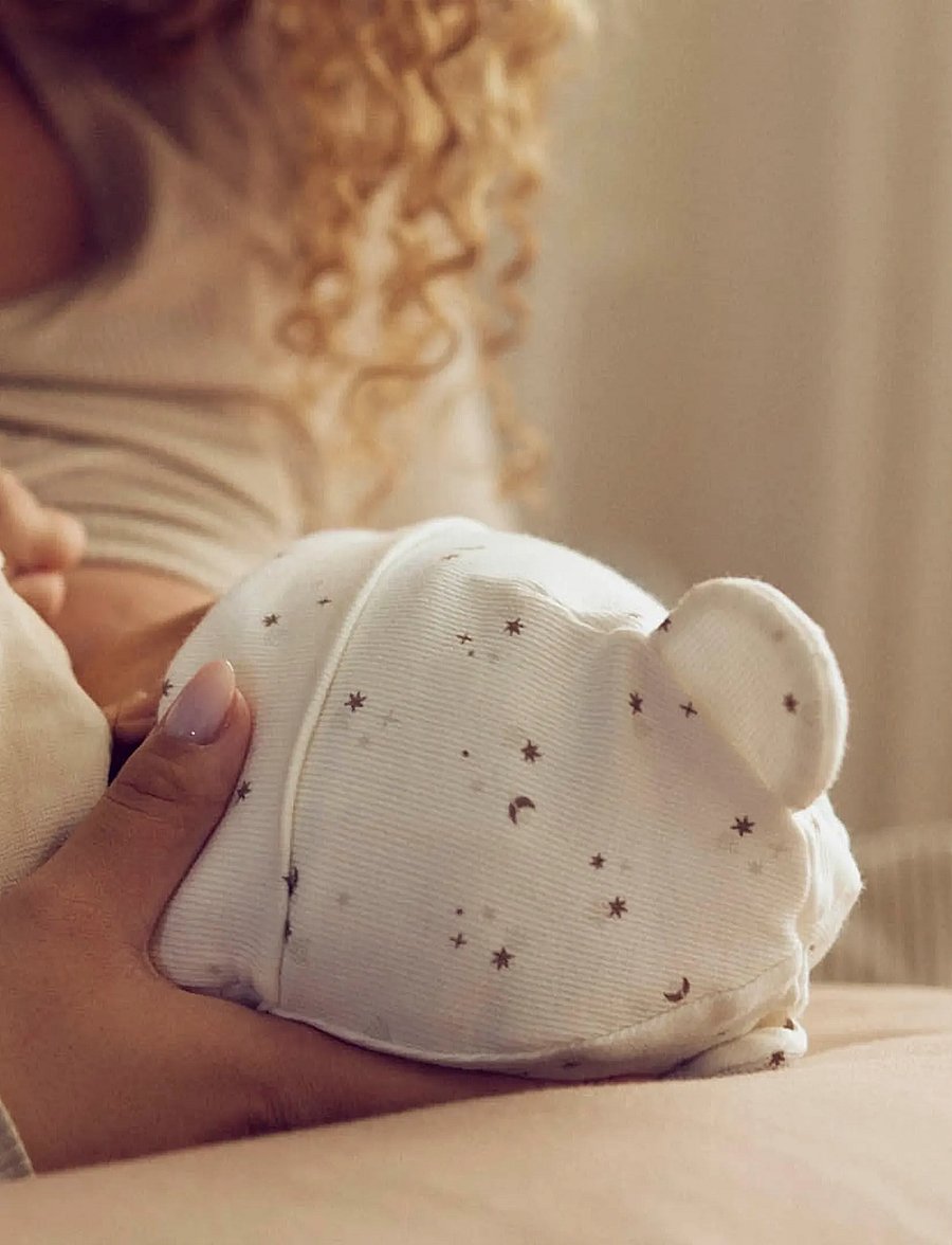 Müsli by Green Cotton - Sparkle bear beanie - babymützen - balsam cream/ walnut/ oat - 4