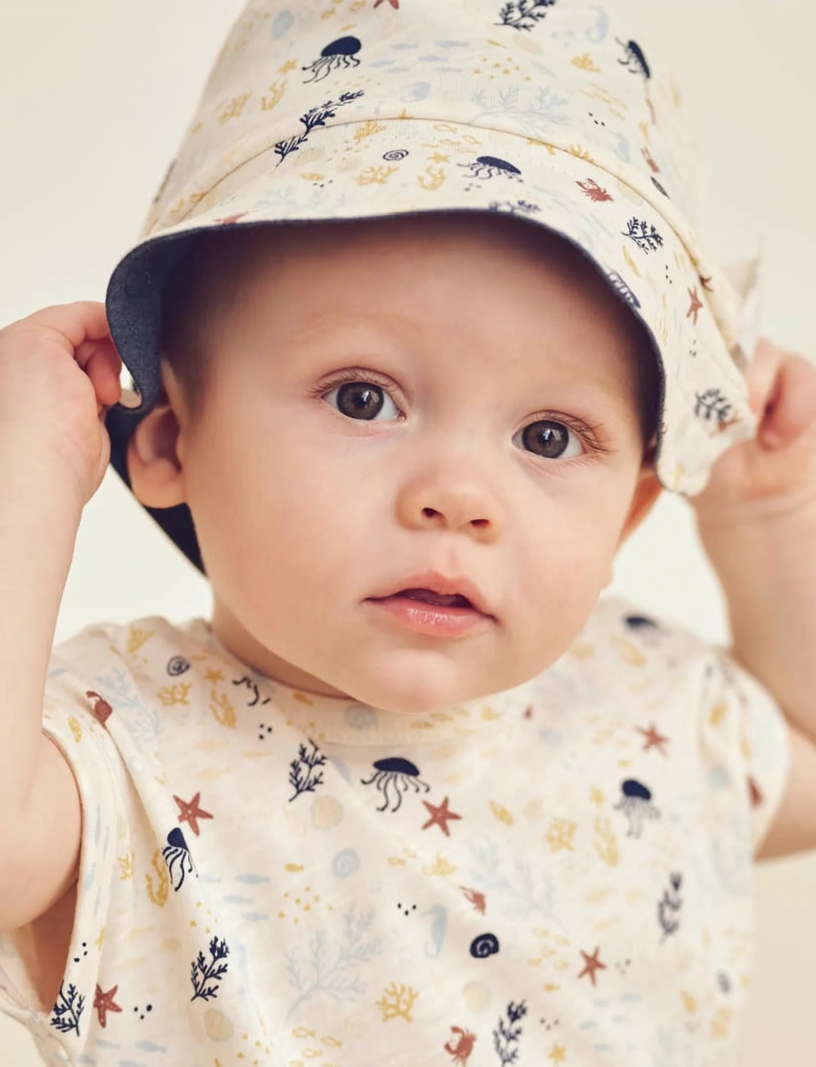 Müsli by Green Cotton Sea Reversible Bucket Hat Baby, Børn, Baby Bøllehat, Blå, Str: 92/98