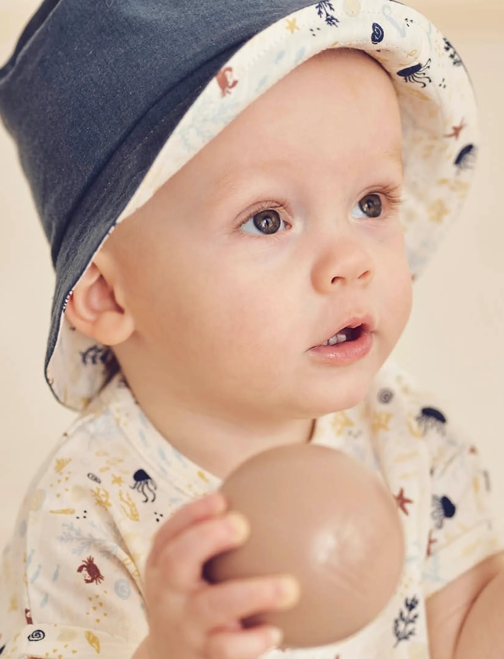 Müsli by Green Cotton - Sea reversible bucket hat baby - winteraccessoires - chambray - 4