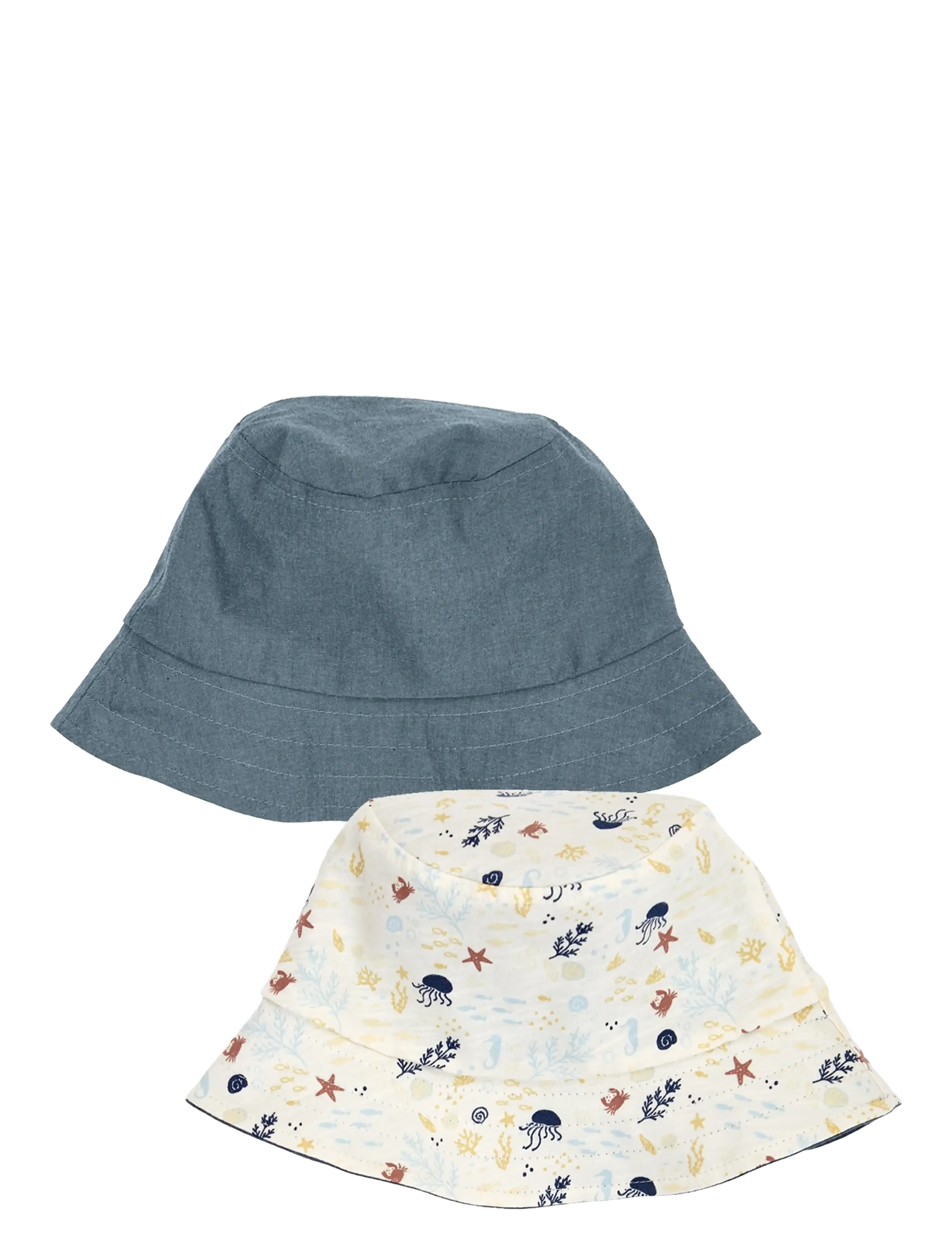 Müsli by Green Cotton - Sea reversible bucket hat baby - winteraccessoires - chambray - 3