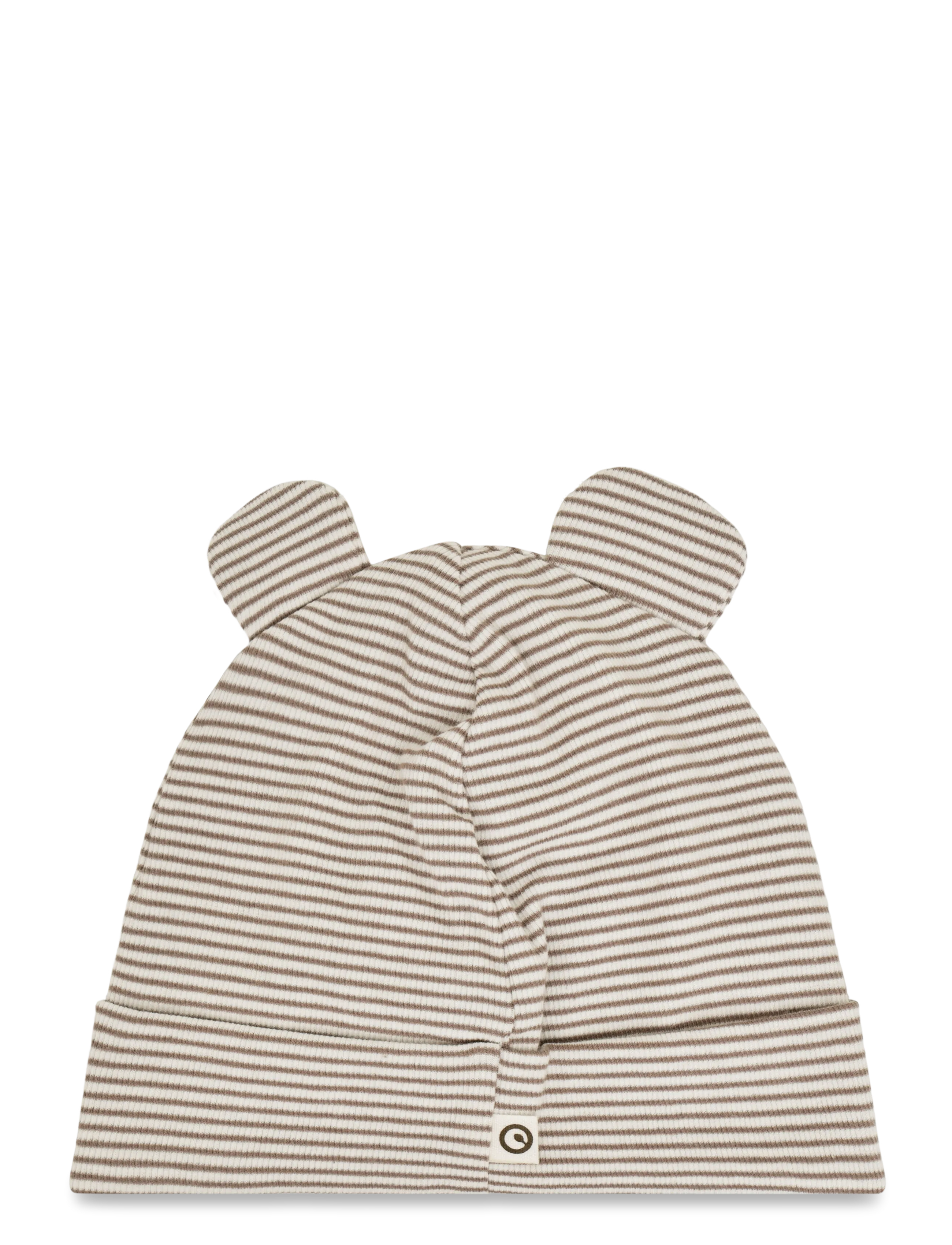 Müsli - Mini stripe rib bear beanie - babymössor - balsam cream/ walnut/ oat 690000320 - 2