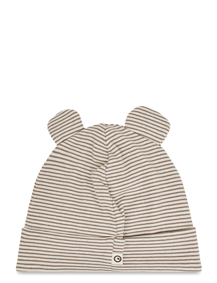 Müsli - Mini stripe rib bear beanie - babymössor - balsam cream/ walnut/ oat 690000320 - 2