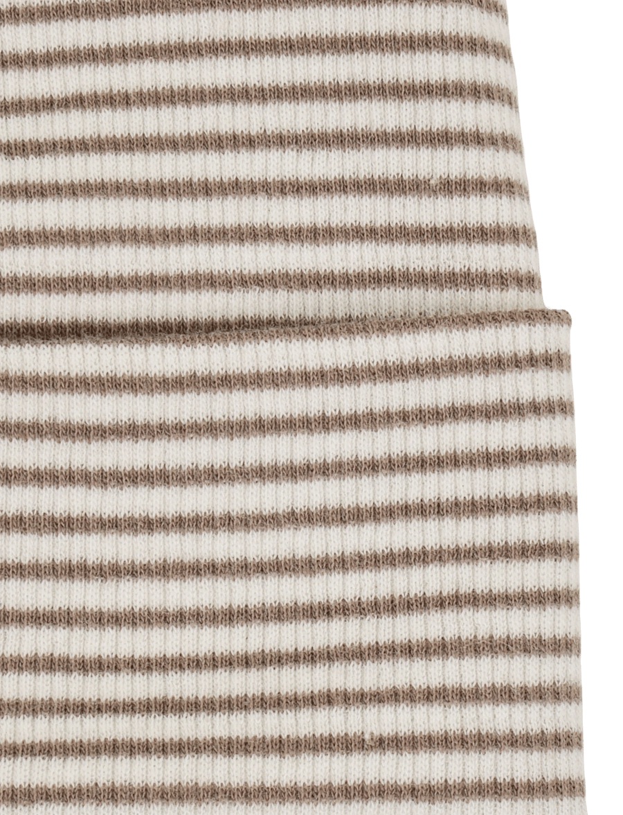 Müsli - Mini stripe rib bear beanie - babymössor - balsam cream/ walnut/ oat 690000320 - 3