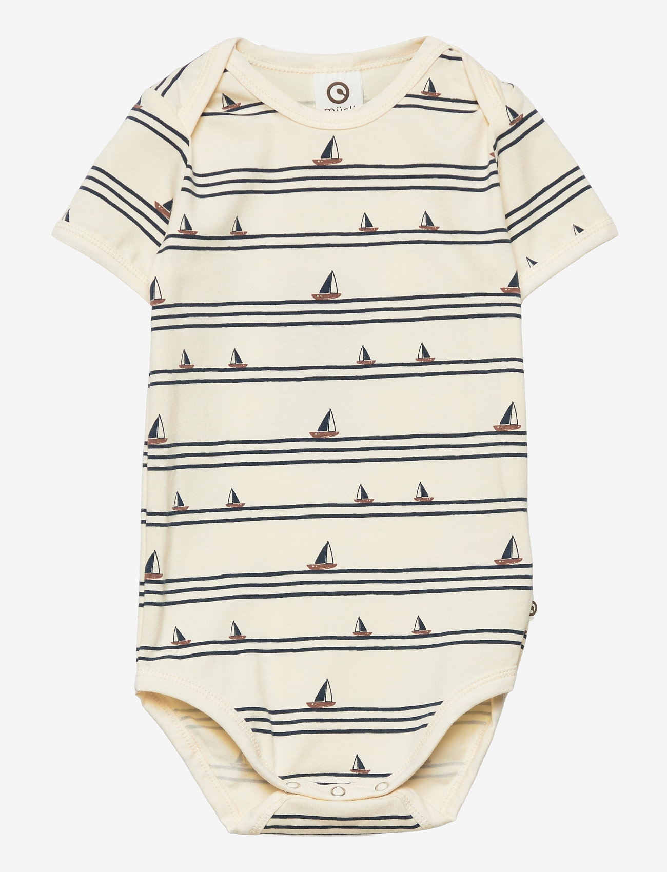 Müsli by Green Cotton - Boat s/s body - buttercream - 0