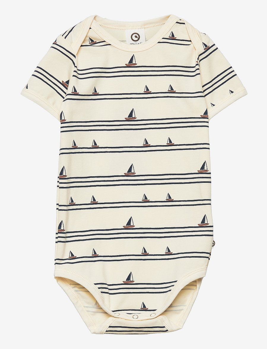 Müsli by Green Cotton - Boat s/s body - buttercream - 0