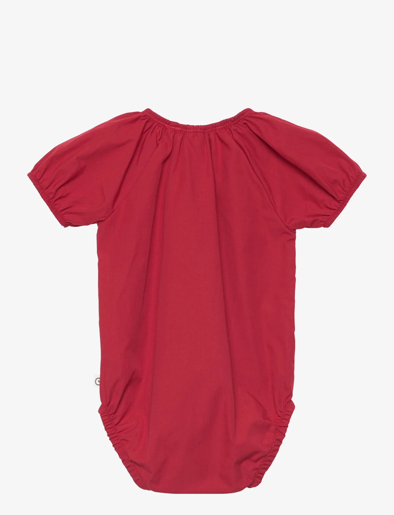 Müsli by Green Cotton - Poplin bell s/s body - krótki rękaw - berry red - 1