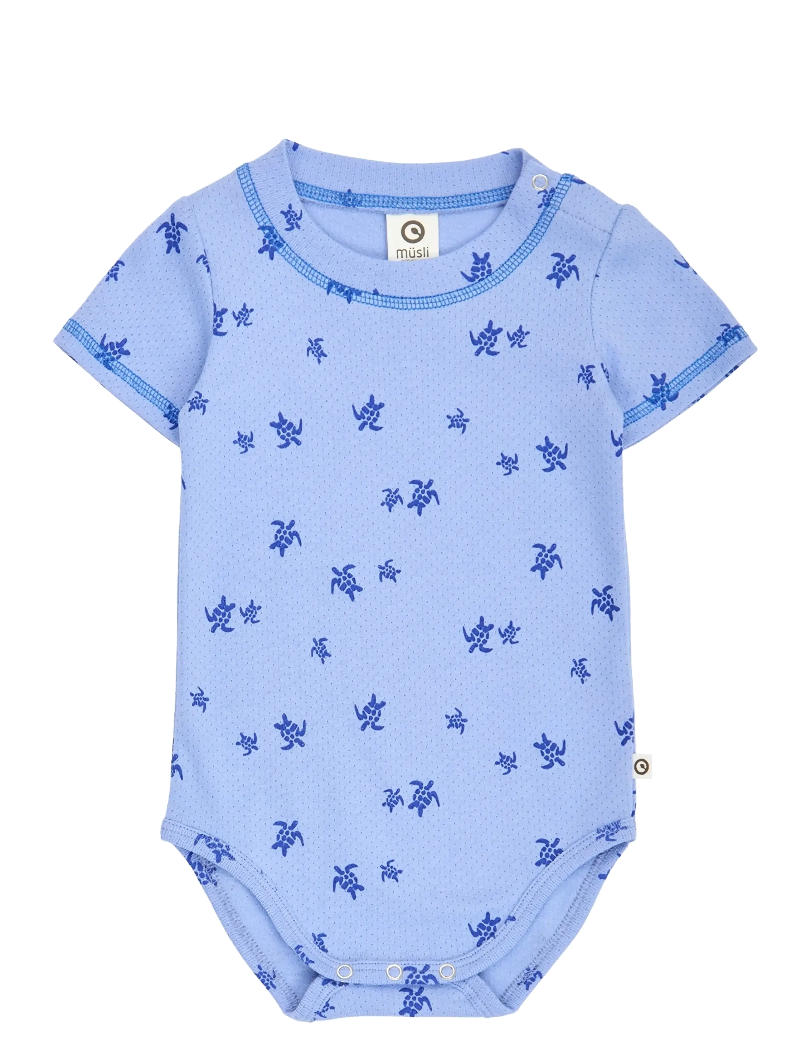 Müsli by Green Cotton Turtle s/s body - Riided - AZURE BLUE/ SHELL BLUE / blue