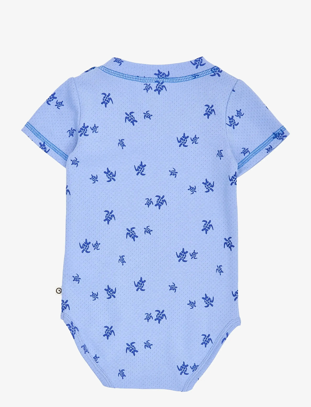Müsli by Green Cotton - Turtle s/s body - short-sleeved bodies - azure blue/ shell blue - 1
