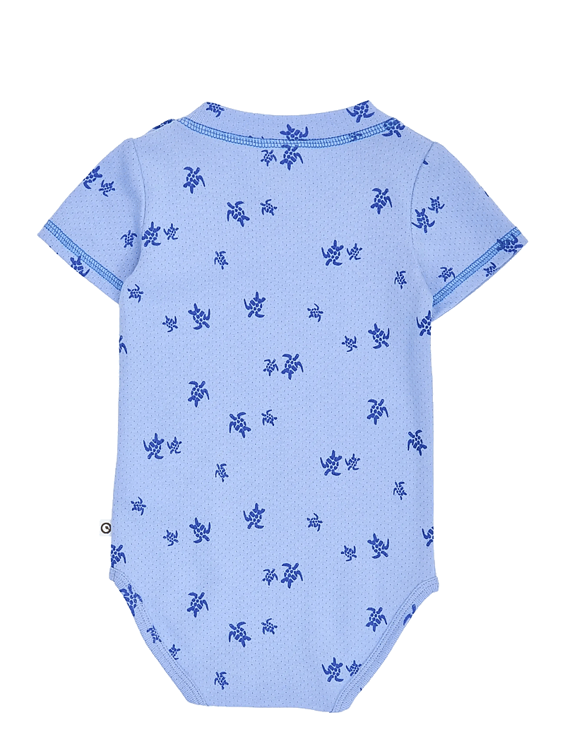 Müsli by Green Cotton - Turtle s/s body - short-sleeved bodies - azure blue/ shell blue - 1