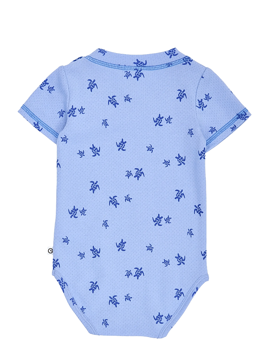 Müsli by Green Cotton - Turtle s/s body - kortærmede bodyer - azure blue/ shell blue - 1