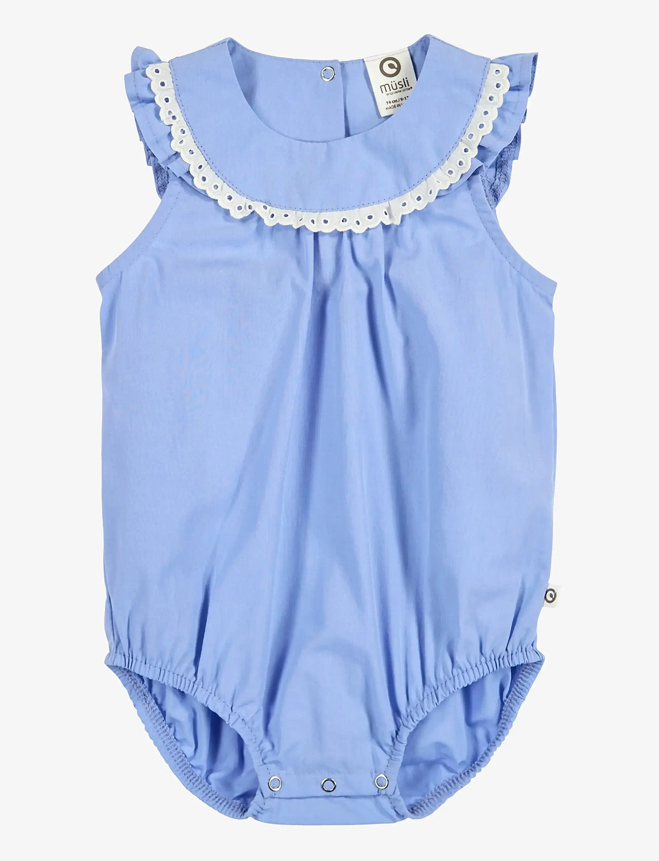 Müsli by Green Cotton - Poplin wide fit s/s body - bodyer uden ærmer - shell blue - 1