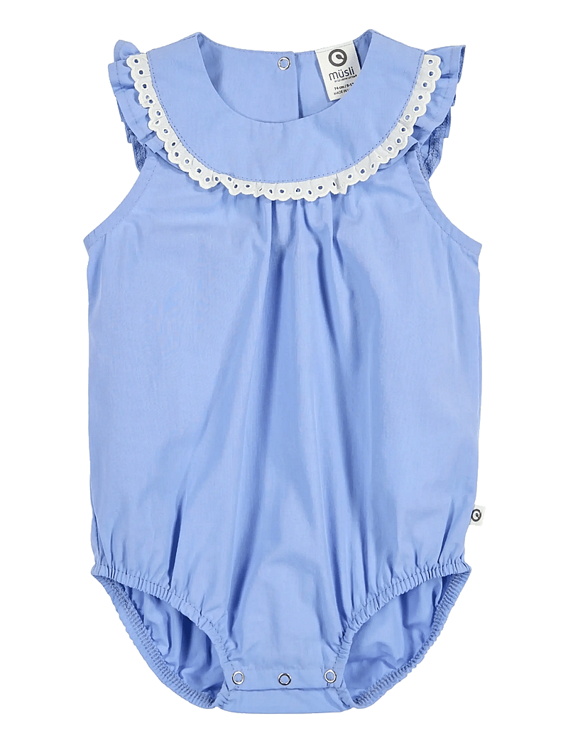 Müsli by Green Cotton - Poplin wide fit s/s body - bodyer uden ærmer - shell blue - 1
