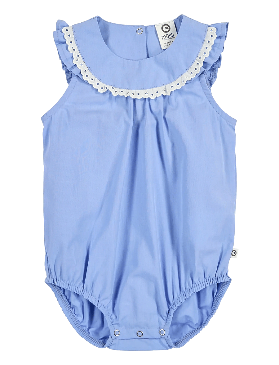 Müsli by Green Cotton - Poplin wide fit s/s body - bodyer uden ærmer - shell blue - 1
