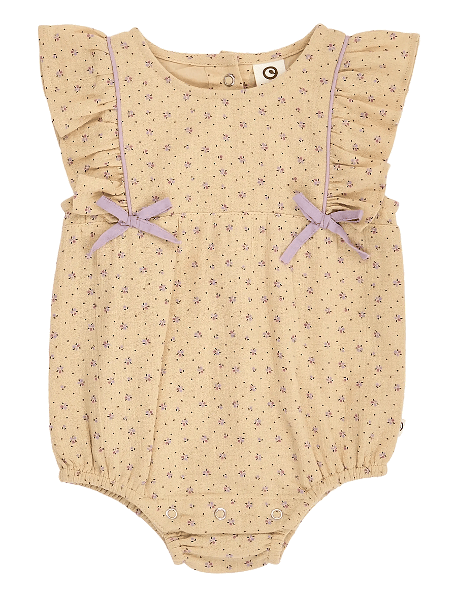 Müsli by Green Cotton - Tulip frill s/s body - kortärmade bodysuits - safari/ bloom/ dream - 0