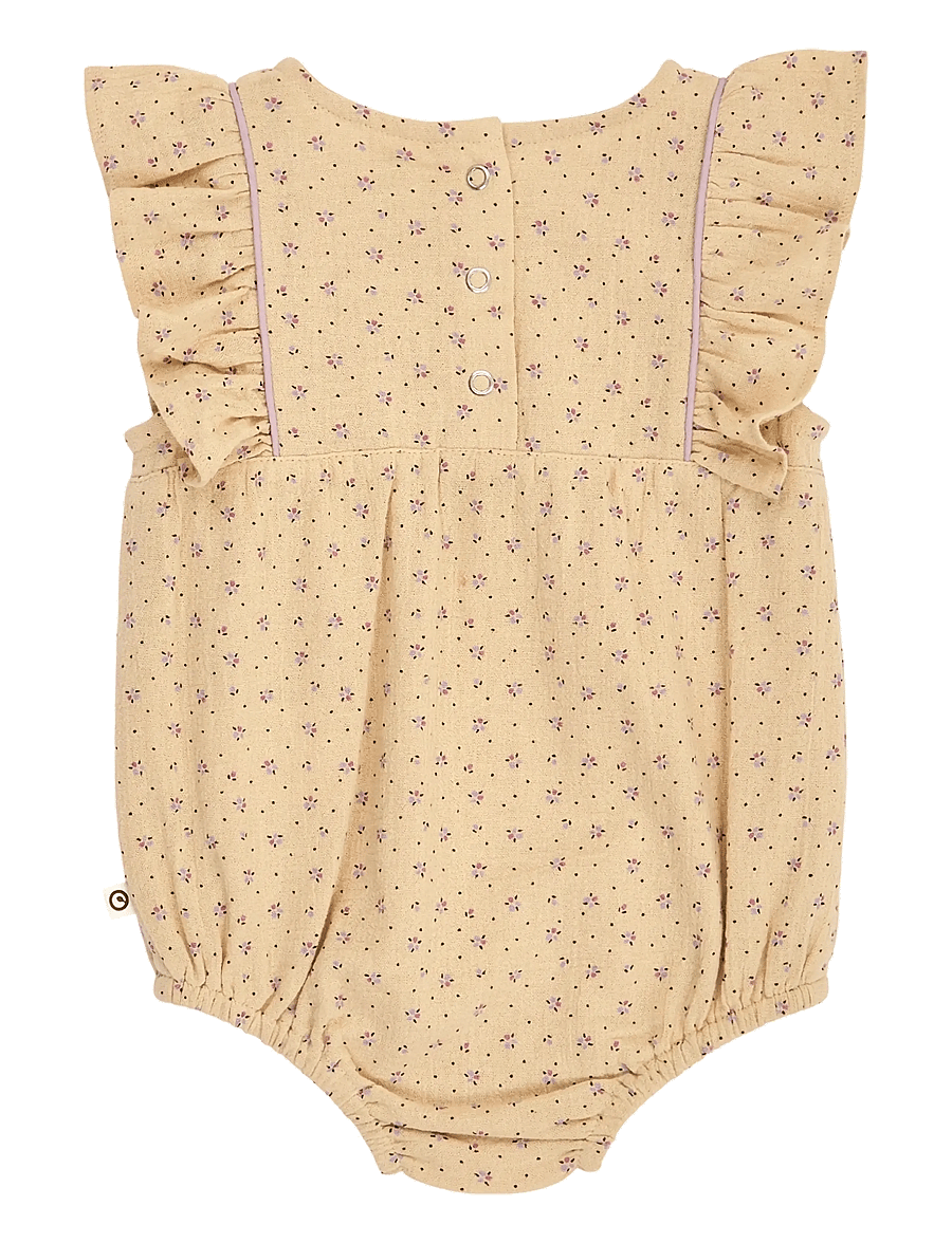 Müsli by Green Cotton - Tulip frill s/s body - kortärmade bodysuits - safari/ bloom/ dream - 1
