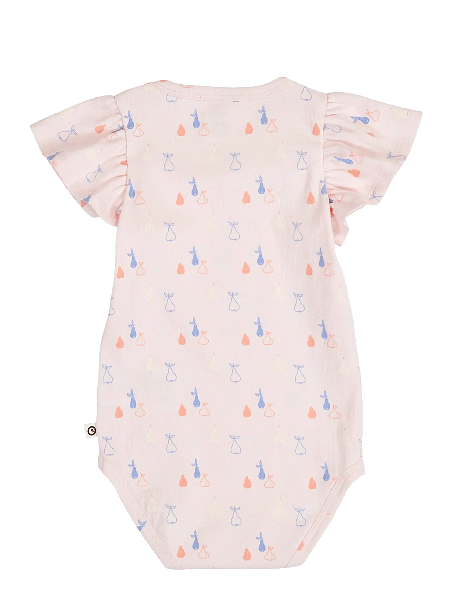 Müsli by Green Cotton - Picnic frill s/s body - kurzärmelige bodys - primrose/ shell blue/ tofu - 2