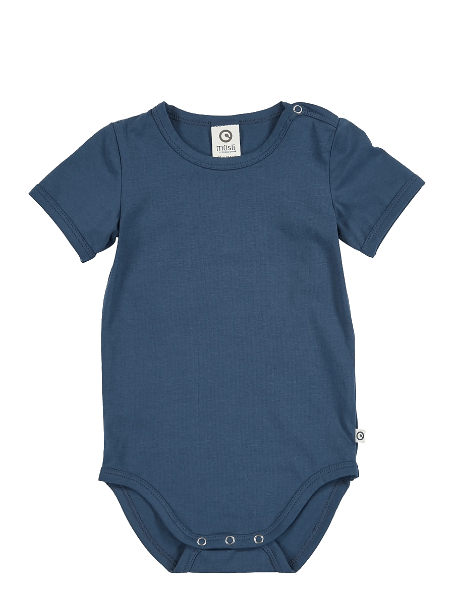 Müsli by Green Cotton - Cozy me s/s body - kortærmede bodyer - navy - 0
