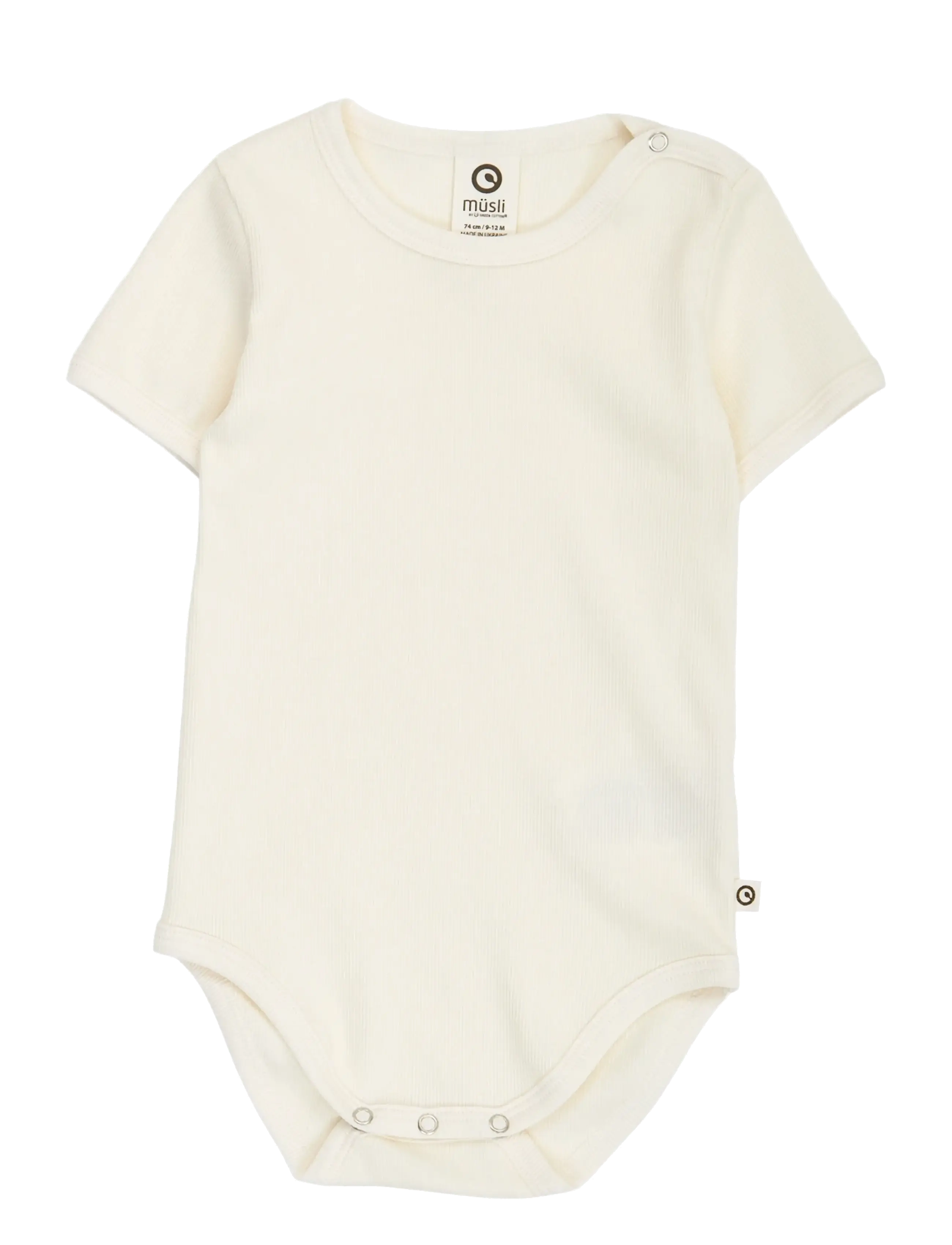Müsli by Green Cotton Cozy me rib s/s body - Bodid - TOFU / cream